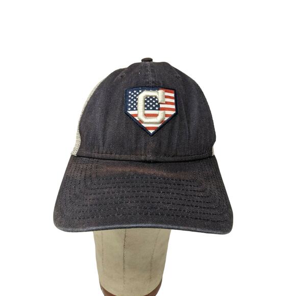 New Era 9Forty MLB Red Sox Patriotic Hat Snapback Meshback OSFM Black & White - Picture 1 of 11